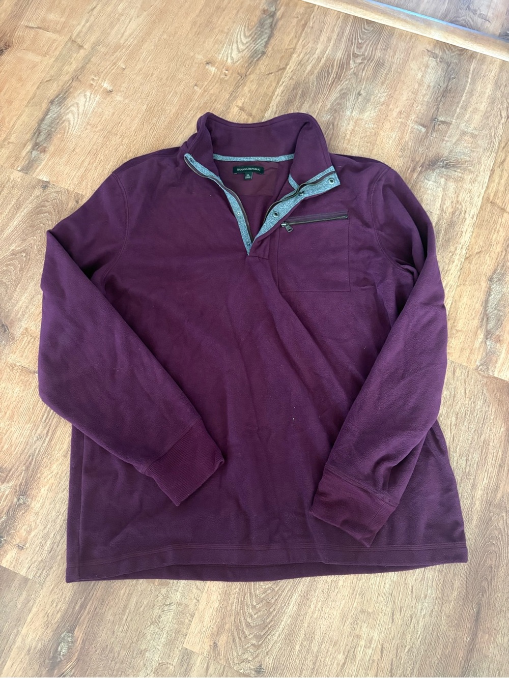 Banana Republic Men's Deep Plum Quarter-Zip Pullover